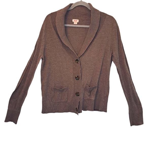 Mossimo Supply Co. Sweaters - Mossimo Brown Shawl Collar Button Down Sweater Plus Size XXL